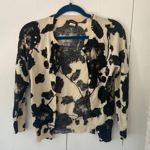 J Crew - Floral Mod Cardigan - 100% Merino Wool